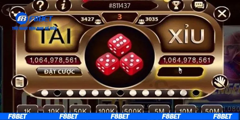 Các cửa cược trong tài xỉu trực tuyến
